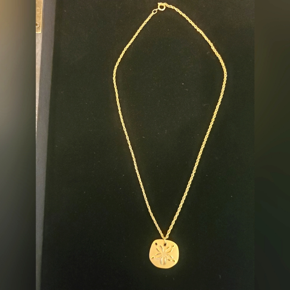 Gold Plated  Sand Dollar Necklace